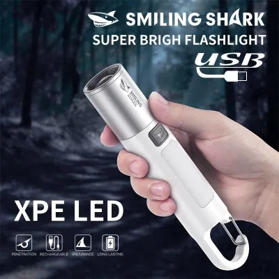 SENTER LED SMILING SHARK SD-1023 XPE - ZOOM - JARAK JAUH - 3 MODE - MULTIFUNGSI - COB - TYPE-C