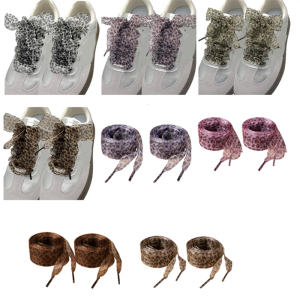Leopards In Organza dây cột giày 140Cm Chiều Dài 25Mm Rộng dây giày bẹt Cho Người Lớn Kid Teen Giày thể thao Giày thể thao Giản Dị Giày