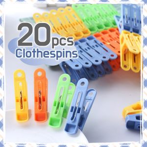 (20 PCS) Colorful Plastic Clothes Clip Drying Clip Plastic Clothespins Light Duty Pegs Laundry Hanging Pin Cloth Peg