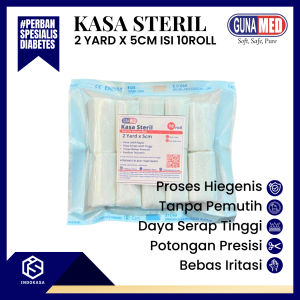 KASA STERIL ROLL GUNAMED 2 YARD X 5 CM ( ISI 10 ) / KASA PERBAN / KASA STERIL / 2YARD = 180 CM