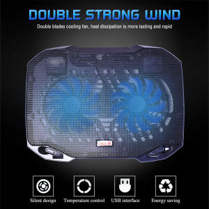 ✅แท้100% OKER HVC-393 Cooling Pad พัดลมรองโน๊ตบุ๊ค พัดลมระบายความร้อน Notebook Cooler Pad ใหญ่2พัดลม #CC 939