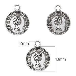 10-20Pcs Round Human Head Coin Pendants Antique Silver Alloy Pendant Charms For Necklace DIY Jewelry Making Accessories