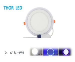 ( Taiwan Technical ) Thor (190 BL+DL) LED Downlight 6 Inch 3 Mode Bubble Side Round / Square Shape Blue + Daylight Round Shape 12 + 4 Watt