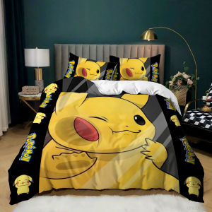 XY YT YT Pokemon Pikachu Duvet Cover Set Single Double Size Bed Sheet Dormitory Bedroom Pillowcase Set TY TY YX
