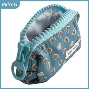 PkYeG Phim Hoạt Hình Gấu Mỹ Phẩm Lưu Trữ Túi Phụ Nữ Mùa Đông Trang Điểm Tổ Chức Với Dây Kéo Lớn Văn Phòng Phẩm Túi Bút Chì Trường Hợp 2024 Quà Tặng