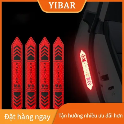 YIBAR MAOHONG Dán cửa xe phản quang dán cảnh báo an toàn ban đêm băng dán cửa trang trí dán xe phản chiếu dải Phụ Kiện Xe Hơi