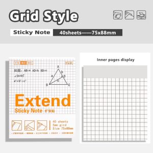 JAYQQ Clear See-Through Sticky Notes No Blocking Text Lined/Blank/Grid Extend Sticky Notes Portable Self-Stick Notes Gift