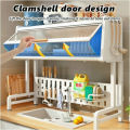 Dustproof Rak Dapur Stainless Steel Sink Dish Rack Rak Pinggan Sinki Dish Drainer Rak Kitchen Organizer Storage Rack Kitchen Rack Dish Rack. 