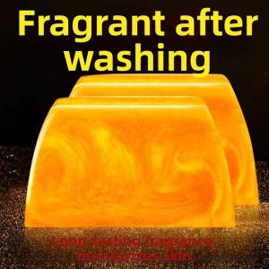 Handmade Gold Essential Perfume Soap Contains Amino Acids Fresh & Oil Control Softens Skin & Long-Lasting Fragrance