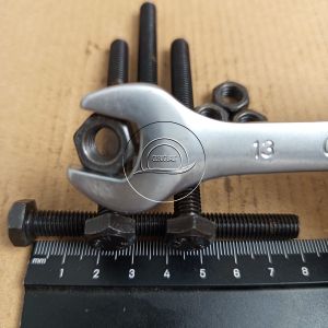 BAUT BAJA KUNCI 13 PANJANG 8CM M8 X 80 HTB GRADE 8.8 M8X80 FULL DRAT 8 CM PITCH 1.25 HITAM 8X80 8 X 80 80MM DIAMETER DRAT 12MM BAUD 12 MUR SEKRUP SKRUP