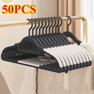 50PCS Non-Slip Heavy Duty Clothes Hanger Plastic Durable Home Clothes Drying Hanger for Balcony