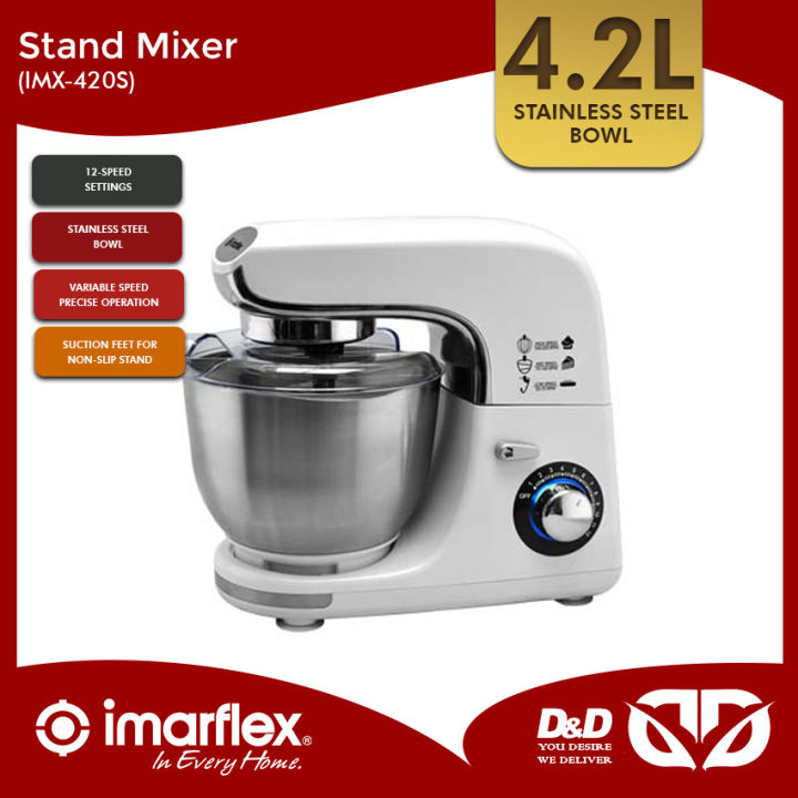 D&D Imarflex IMX420S Electric Stand Mixer with 12Speed Settings