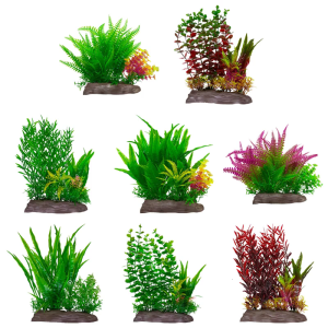 Realistic Water Plant Fishtanks Decoration Artificial Plant with Resin Base for Office Commercial Aquariums Landscaping
