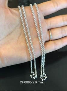 สร้อยคอเงินแท้ 92.5% สำหรับเด็ก ลายผ่าหวาย หนัก 1-2 สลึงตัน ยาว 12-15 นิ้ว (สมี: กาโมล)