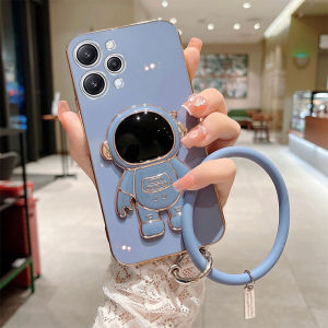 Phone Case Xiaomi Redmi 12 New 2023 with Astronaut Stand Holder and Silicone Round Bracelet Holder Candy Colors Soft Casing Redmi 12 Phone Cover