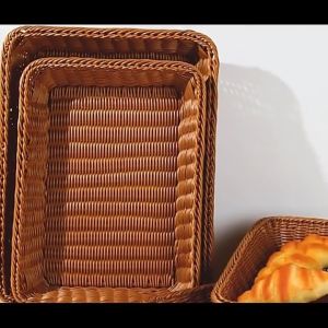 Woven Organizer Storage Box Rattan Fruit Basket Tray Baske Food Storage Tabletop Kitchen Organizer COD