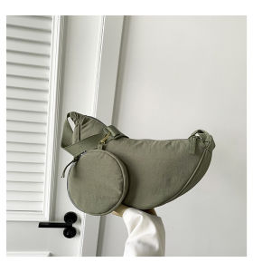 Simple Sling Bag for Women Fashion Casual Dumpling Bag Lightweight Crossbody Shoulder Bag Women Bag+Pouch