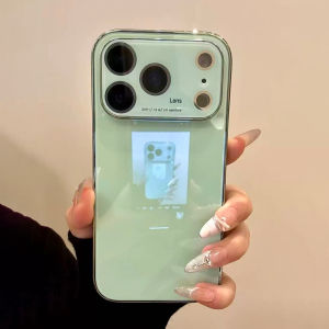Luxury Bright Glossy Glass Phone Case For iPhone 17 Air 16 Plus 15 14 13 12 Pro Max Camera Lens Protection Shockproof Hard Cover