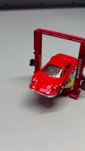 1:64 Car model red lift tool cart repair workstation miniature model auto repair garage scene set