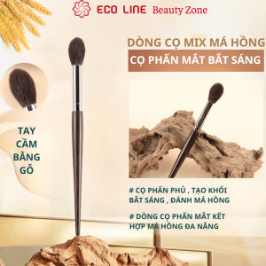 Cọ má hồng kem cọ phấn phủ cọ trang điểm đơn cọ tạo khối bắt sáng higlight thân gỗ sang trọng