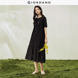 Giordano Women Mesh Insert Hem Round Neck Dress - Elegant Design & Perfect Fit - Elegant & Chic - Premium Quality Free Shipping 18466508