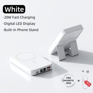 Samsun Original Magnetic Powerbank CCC Certified Fast Charging 20000mAh Wireless Power Bank Digital LED Display Built-In Phone Stand For iPhone Type C