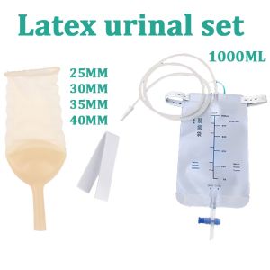 Latex Urinal Set Urinal Stand Set with Latex Sleeve Urine Bag and Drainage Bag Latex Urine Collection Bag Adult Diaper and Incontinence 1000ML