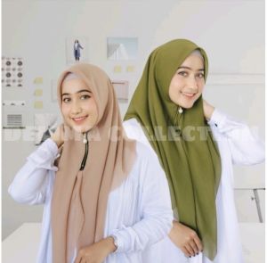 segi empat Instan Zipper Resleting Polos / Jilbab Segi Empat Instan Resleting Zipper Warna Terlengkap