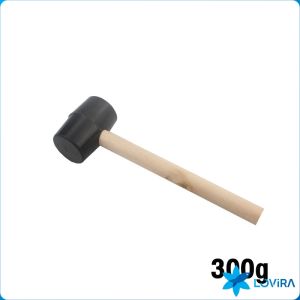 LoviRa 300g 500g Black Rubber Mallet Hammer with Wood Handle