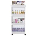 Home 4 Tier Utility Cart Rolling Cart White Office Wheels Metal Storage Cart Rolling Utility Cart Hooks Bathroom Cart Adjustable Shelves Mobile Storage Organizer. 