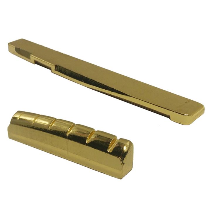 1SET 6 String Acoustic Guitar Bone Bridge Saddle And Nut & 6Pcs Bone Material Acoustic Guitar Bridge Pins