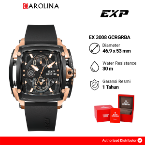 Jam Tangan Pria Expedition Chronograph EX 3008 GCRGRBA Black Dial Black Rubber Strap
