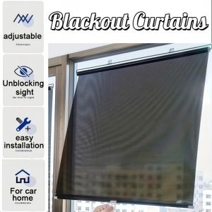 Retractable Sunshade Roller Blinds Blackout Curtains Suction Cup Window Blinds Roller Up Curtain