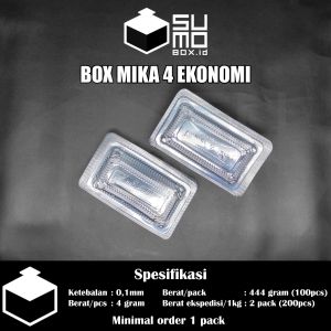 Box mika isi 100pcs box ukuran 4 ekonomi / Kotak mika kue ukuran sedang / mika kuenasimakanan