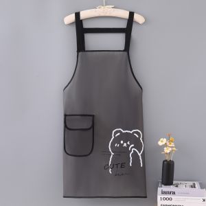 MUSCLEX Trong suốt Tạp dề TPU chống nước Nhẹ Không tay Tạp dề bếp Phim hoạt hình Chống bụi bẩn Tạp dề chống dầu Sử dụng trong bếp