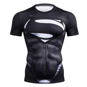Avengers Captain America Superhero Cosplay T-Shirts Men 3D Print Compression Fitness Tights Bodybuilding T shirt S-5XL