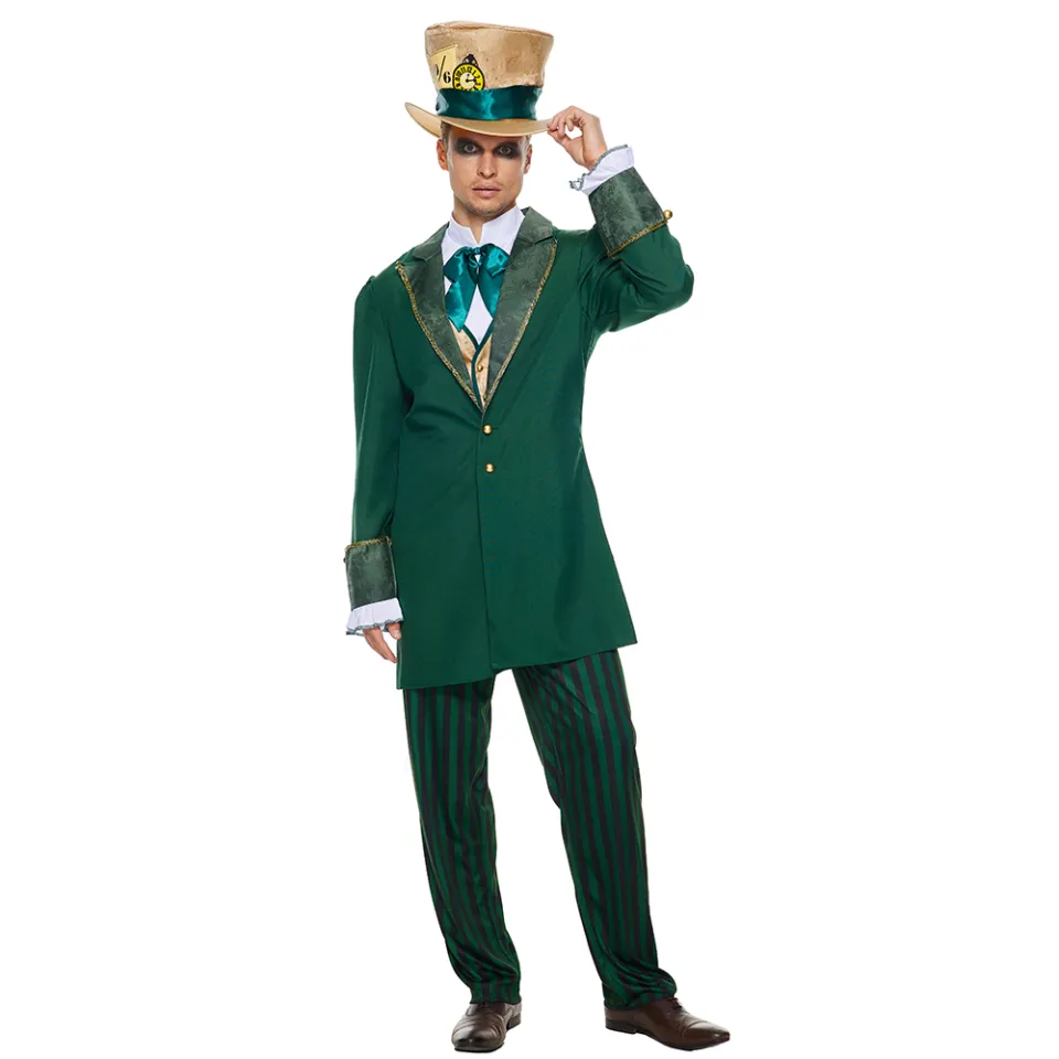 Men s Alice in Wonderland Mad Hatter Costume Halloween Deluxe Gentmen Cosplay Lazada