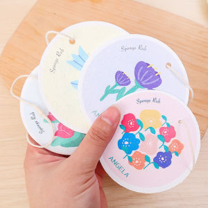 3Pcs Phim Hoạt Hình Sanrio Bọt Biển Lau Gỗ Bột Giấy Miếng Bọt Biển miếng cọ rửa Nén miếng bọt rửa chén bát Nồi Lau dụng cụ làm sạch