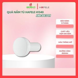 Quả Nắm Tủ Hafele H1340 110.35.771 Bảo Hành 12 Tháng Thiết Kế Tối Giản Màu Trắng Mờ Chất Liệu Hợp Kim Kẽm Đường Kính Ø20mm