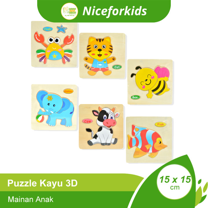 Puzzle Kayu 3D Anak Wooden Puzzle Mainan Edukasi Anak Puzzle