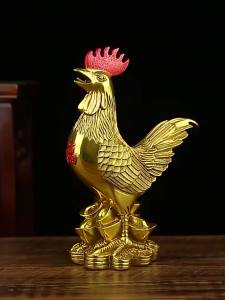 金鸡摆件风水仿铜大号小号卧室金鸡公鸡元宝鸡案头客厅装饰品Golden Rooster Decoration Fengshui imitation copper large and small bedroom Golden Rooster Rooster Yuanbao Chicken desk living room decoration