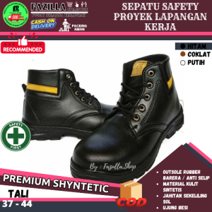 Sepatu Safety Shoes Poryek Kerja Ujung Besi Septy Boots Tali Pria & wanita Bahan Sintetis Anti slip Anti paku Anti Panas Ukuran 38-39-40-41-42-43-44-45 Termurah Instan COD