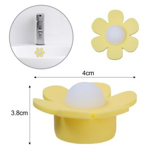 2/4Pcs Silicone Flower Sink Overflow Hole Plug Bathtub Overflow Seal Cover Sink Drain Stopper Replacement Insect-proof Anti-Drip Wash Basin Cap Bathroom Decoration
