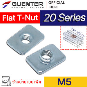 Flate T-Nut M5 20 Series (จำหน่ายแบบแพ็ค) ราคาถูกสุด!!! สินค้ามาตราฐาน  น็อตยึดสำหรับอลูมิเนียมโปรไฟล์ซีรี่ 20  ทั้ง T-Slot และ V-Slot