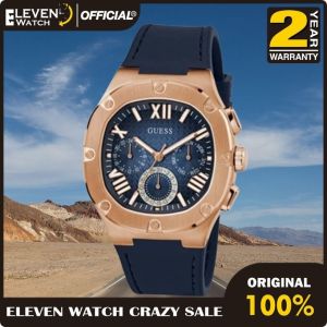 [Promo] Jam Tangan Pria Guess GW0571G2 Headline Navy Rose Gold Tone Multi-function Rubber Strap Original Garansi 2 Tahun [✔COD][100% Authentic] [COD]