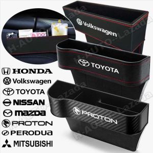 Car Seat Gap Filler Box For Proton Perodua Toyota Honda Mazda Mitsubishi Nissan Volkswagen BMW MG Seat Gap Storage Box Leather Seat Gap Leak Proof Plug Pocket Consoles Organizer