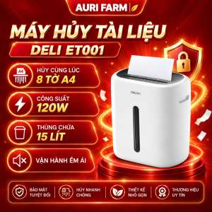 Máy Huỷ Tài Liệu Deli ET001 Cao Cấp Công Suất Lớn Máy Huỷ Giấy Tờ Phù Hợp Cho Văn Phòng Doanh Nghiệp