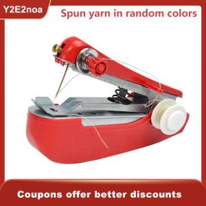 【Y2E2noa】 1 Set Mini Sewing Machine Fast Stitch Labor-saving Fabric Clothes Sewing Tools Handheld Portable Mini Manual Sewing Machine