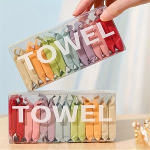 14PCS/Box Compressed Face Cleansing Towel Disposable Washcloth Portable Travel Towel Thickened Beauty Square Towel