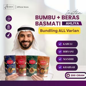 Paket Hemat (4 macam varian) Beras basmati + Bumbu Nasi Kebuli Kabsah Biryani Mandhi Instan AHLIYA